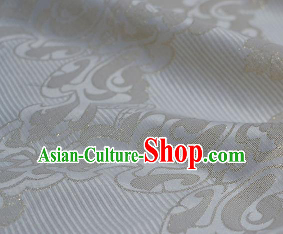 Asian Chinese Traditional Pattern Design White Brocade Fabric Chinese Costume Silk Fabric Material