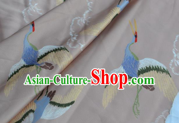Asian Chinese Traditional Fabric Crane Pattern Design Brocade Fabric Chinese Costume Silk Fabric Material