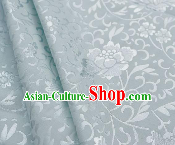 Asian Chinese Traditional Fabric Peony Pattern Design White Brocade Fabric Chinese Costume Silk Fabric Material
