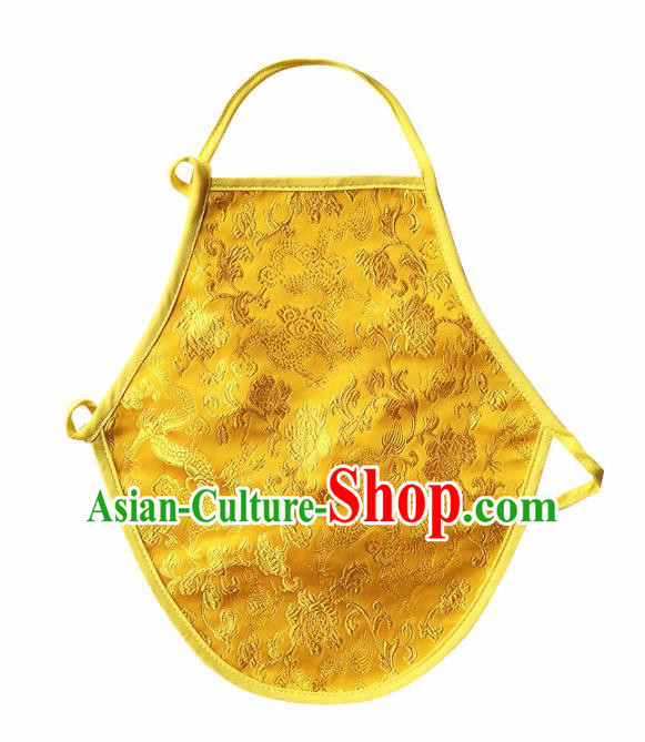 Chinese Classical Brocade Bellyband Traditional Baby Embroidered Yellow Silk Stomachers for Kids