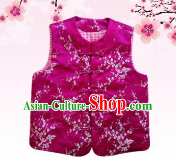 Chinese Classical Brocade Vest Traditional Baby Embroidered Cotton-Padded Waistcoat for Kids