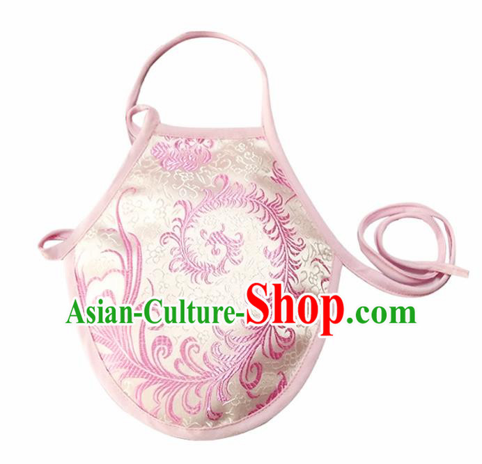 Chinese Classical Brocade Bellyband Traditional Baby White Silk Stomachers for Kids