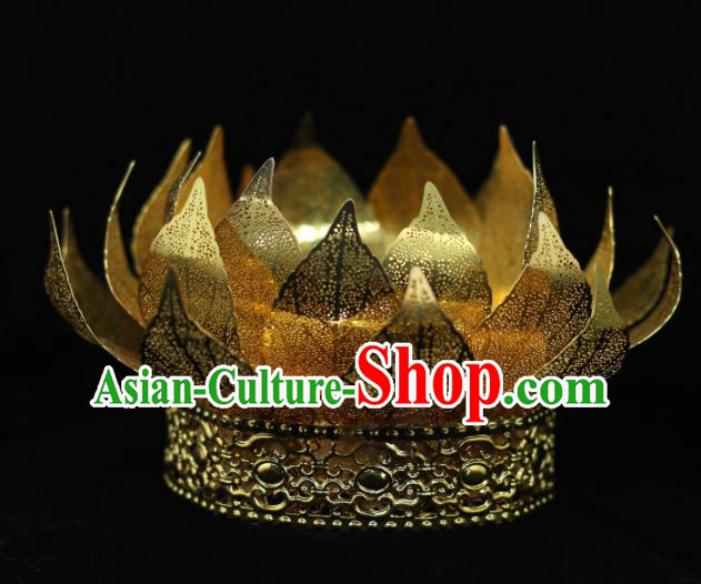 Chinese Traditional Handmade Hair Accessories Ancient Lotus Hair Crown Hairpins for Women