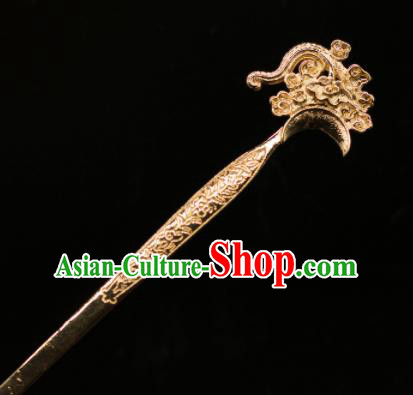 Chinese Traditional Handmade Hair Accessories Ancient Golden Carving Hairpins for Women