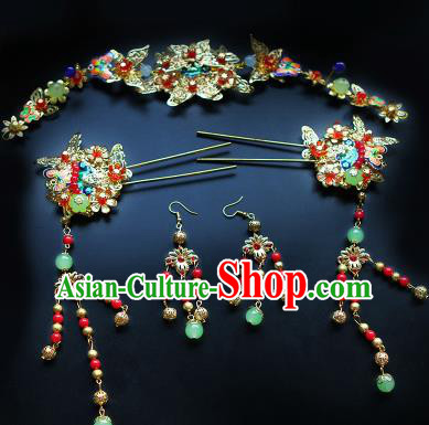 Chinese Traditional Handmade Hairpins Hair Accessories Ancient Wedding Bride Hair Clasp for Women