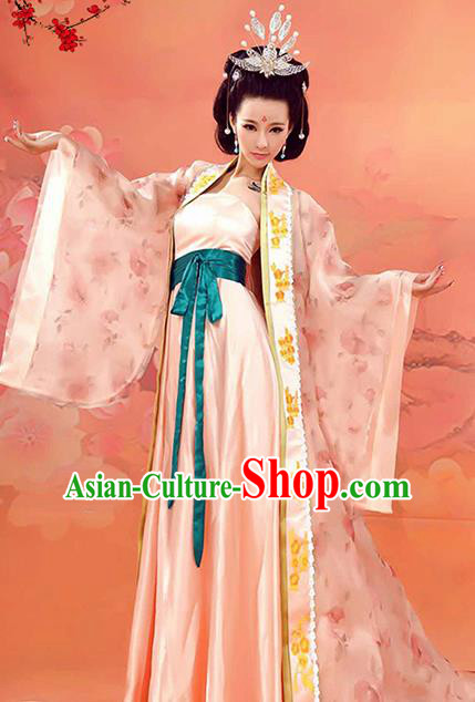 Chinese Traditional Tang Dynasty Imperial Consort Costumes Ancient Palace Lady Hanfu Dress and Headpiece for Women