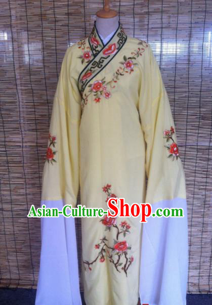 Chinese Traditional Peking Opera Niche Costume Ancient Scholar Yellow Robe for Adults