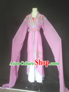 Chinese Traditional Peking Opera Costumes Ancient Court Maid Lilac Dress for Adults