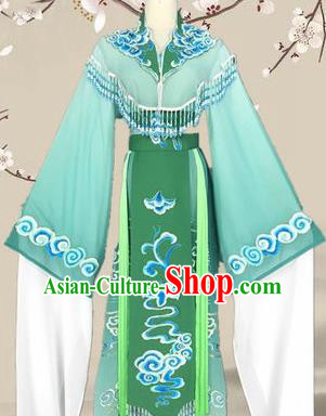 Chinese Traditional Peking Opera Diva Princess Costumes Ancient Beijing Opera Green Dress for Adults