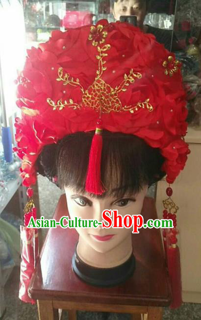 Chinese Traditional Peking Opera Diva Hair Accessories Ancient Bride Headwear for Adults