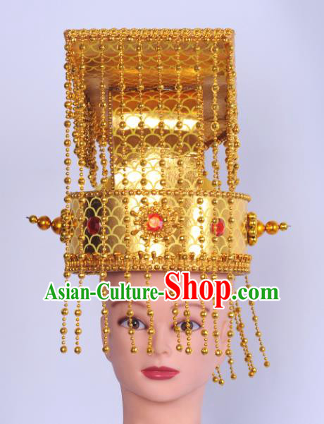 Chinese Traditional Peking Opera Emperor Hat Ancient King Helmet for Adults