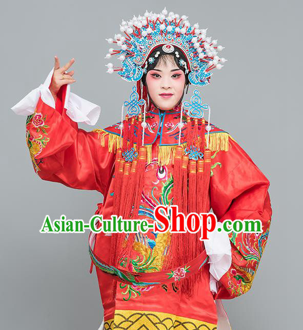 Chinese Traditional Peking Opera Diva Costumes Ancient Imperial Consort Red Dress for Adults