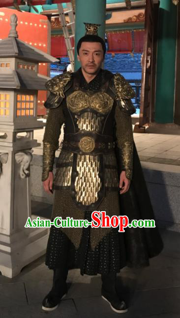 Chinese Traditional Ancient Costumes The Rise of Phoenixes Tang Dynasty General Body Armor for Men