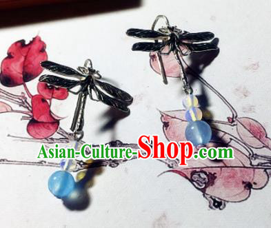Chinese Ancient Hanfu Jewelry Accessories Traditional Dragonfly Earrings for Women