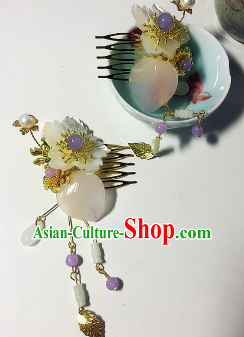 Chinese Handmade Ancient Tassel Hair Comb Palace Hair Accessories Hanfu Hairpins for Women