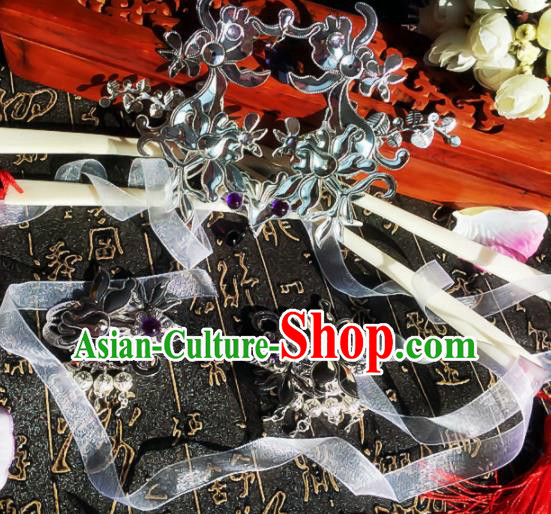Chinese Handmade Ancient Palace Princess Hair Accessories Hanfu Hairpins Tassel Hair Sticks for Women