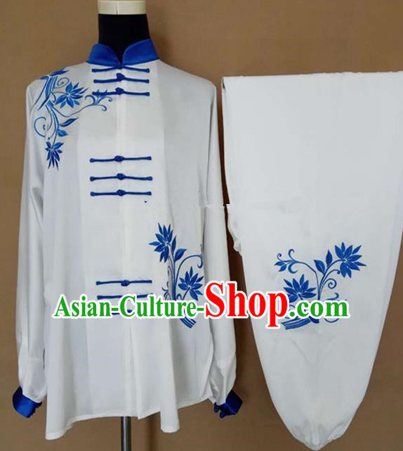 Chinese Traditional Kung Fu Martial Arts Embroidered Costumes Tai Chi Training Clothing for Women