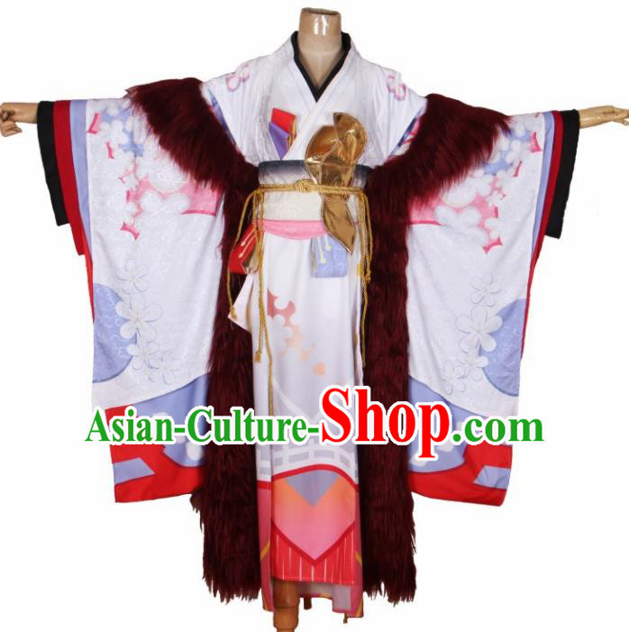 Asian Japanese Traditional Cosplay Costumes Ancient Geisha Furisode Kimono Yukata Clothing for Women