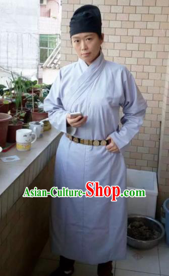 Chinese Ancient Costumes Ming Dynasty Swordsman Grey Robe for Men