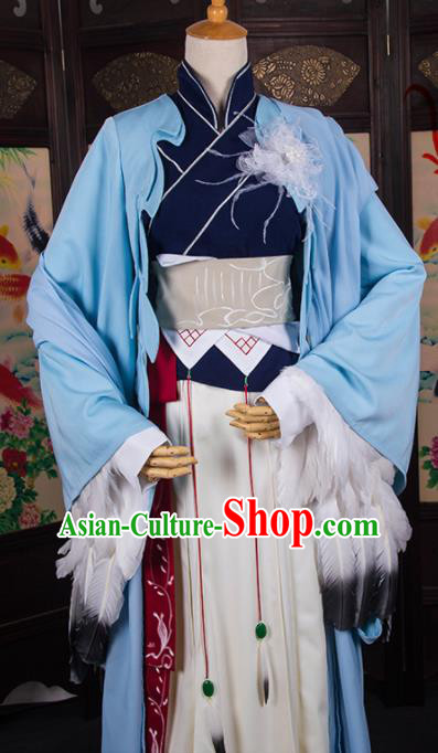 Chinese Traditional Cosplay Swordsman Costumes Ancient Female Assassin Hanfu Dress for Women