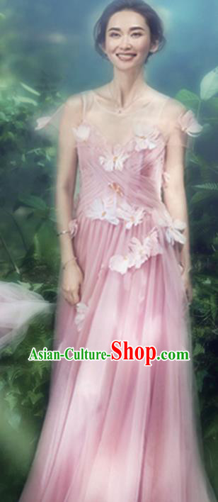 Top Performance Catwalks Costumes Lilac Veil Wedding Dress Full Dress for Women
