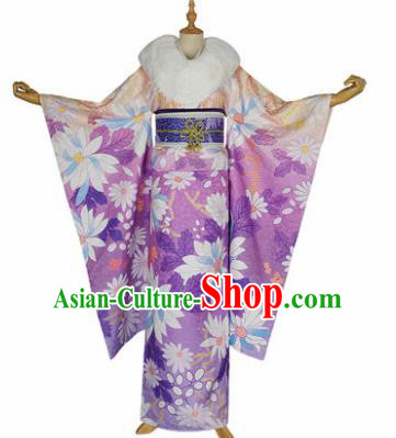 Japanese Traditional Courtesan Furisode Kimono Costumes Ancient Cosplay Geisha Yukata Clothing for Women