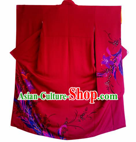 Japanese Traditional Courtesan Furisode Kimono Costumes Ancient Cosplay Yukata Clothing for Women