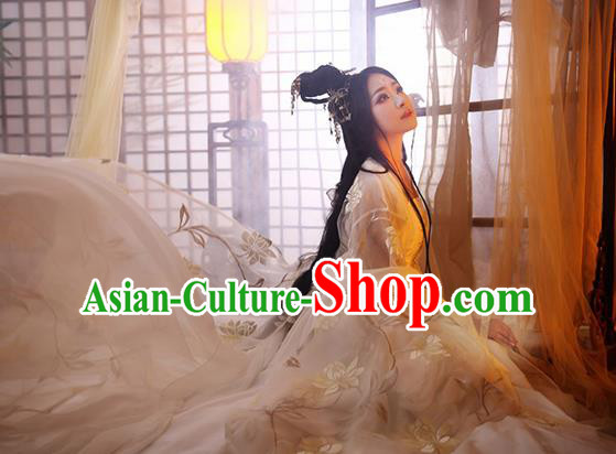 Chinese Traditional Embroidered Costumes Cosplay Ancient Imperial Consort Hanfu Dress for Women