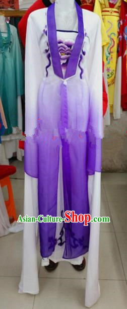 Chinese Traditional Beijing Opera Actress Purple Dress Ancient Court Maid Embroidered Costumes for Women