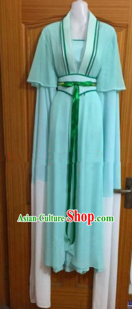 Chinese Traditional Beijing Opera Maidservants Green Dress Ancient Mui Tsai Costumes for Poor