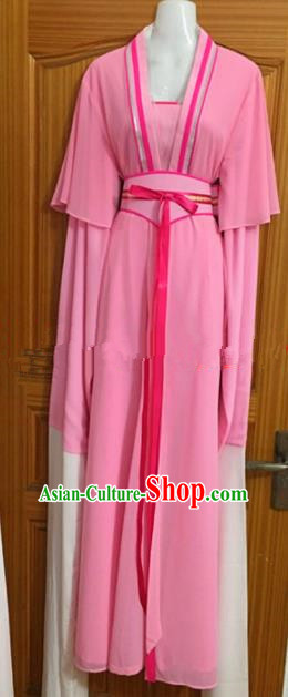 Chinese Traditional Beijing Opera Maidservants Pink Dress Ancient Mui Tsai Costumes for Poor
