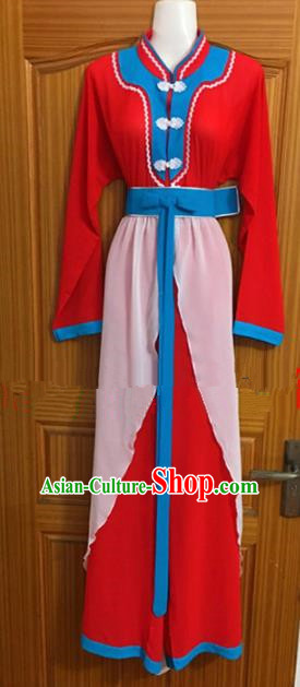 Chinese Traditional Beijing Opera Red Dress Ancient Peri Embroidered Costumes for Rich