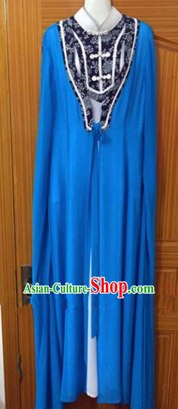 Chinese Traditional Peking Opera Peri Blue Dress Ancient Nobility Lady Embroidered Costumes for Rich