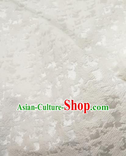 Chinese Royal Brocade Palace Pattern White Satin Traditional Silk Fabric Chinese Fabric Asian Material