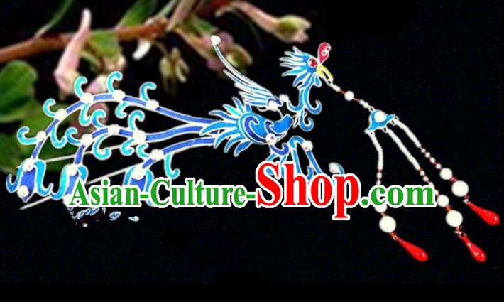 Chinese Traditional Ancient Tassel Phoenix Hairpins Beijing Opera Hair Accessories for Women