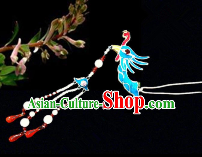 Chinese Traditional Ancient Phoenix Tassel Hairpins Beijing Opera Princess Hair Accessories for Women