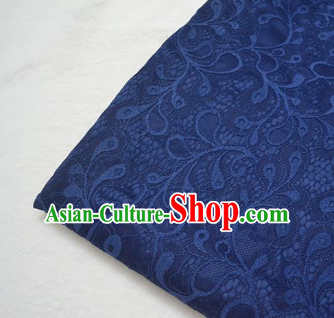 Chinese Royal Navy Brocade Palace Pattern Traditional Silk Fabric Chinese Fabric Asian Material