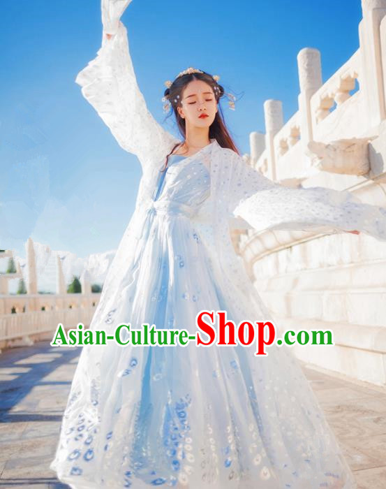 Chinese Ancient Royal Princess Embroidered Costumes Traditional Tang Dynasty Imperial Consort Hanfu Dress for Women