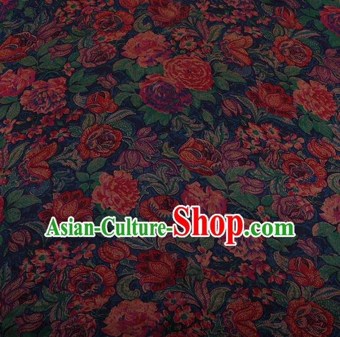 Chinese Traditional Cheongsam Drapery Silk Fabric Palace Pattern Satin Plain Gambiered Guangdong Gauze