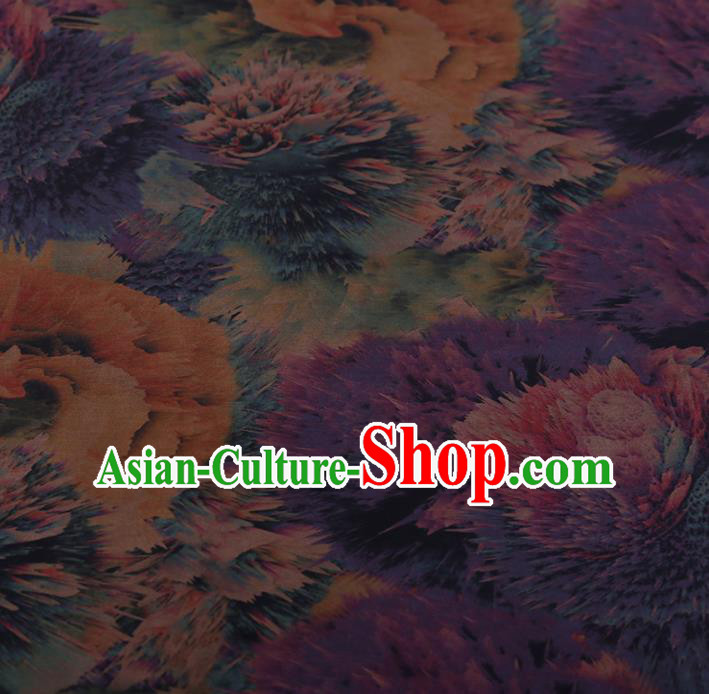Chinese Traditional Silk Fabric Classical Pattern Purple Satin Plain Cheongsam Drapery Gambiered Guangdong Gauze