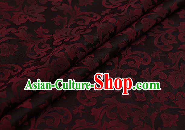 Chinese Classical Silk Fabric Traditional Red Pattern Satin Plain Cheongsam Drapery Gambiered Guangdong Gauze