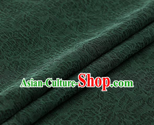 Chinese Traditional Green Gambiered Guangdong Gauze Satin Plain Classical Peony Pattern Cheongsam Silk Drapery