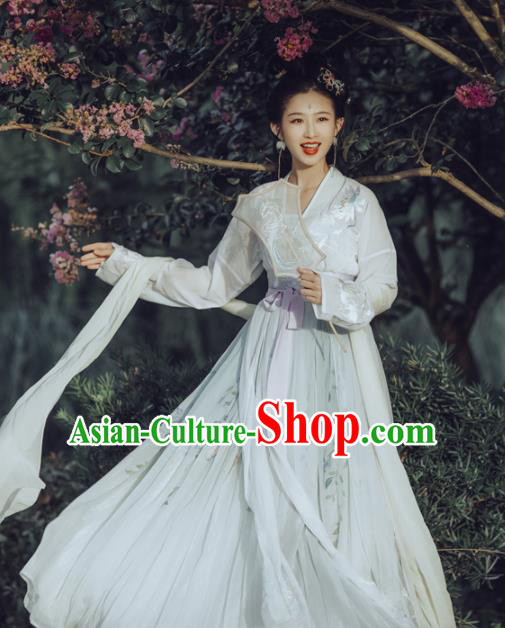 Chinese Tang Dynasty Princess Hanfu Dress Ancient Fairy Embroidered Costumes for Women