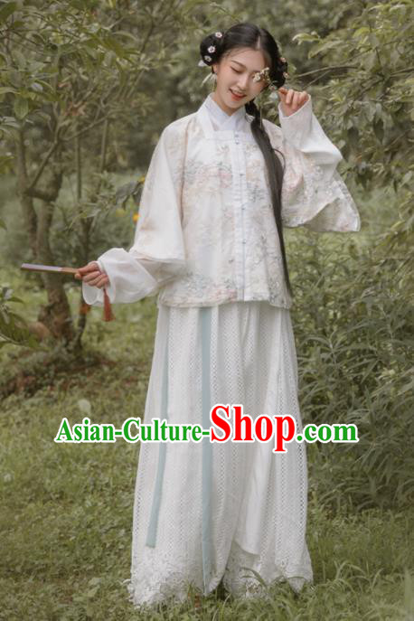 Chinese Ancient Noble Lady Ming Dynasty Princess Embroidered Costumes for Women