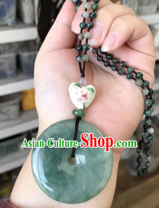 Chinese Traditional Jewelry Accessories Ancient Jade Necklace Jadeite Pendant