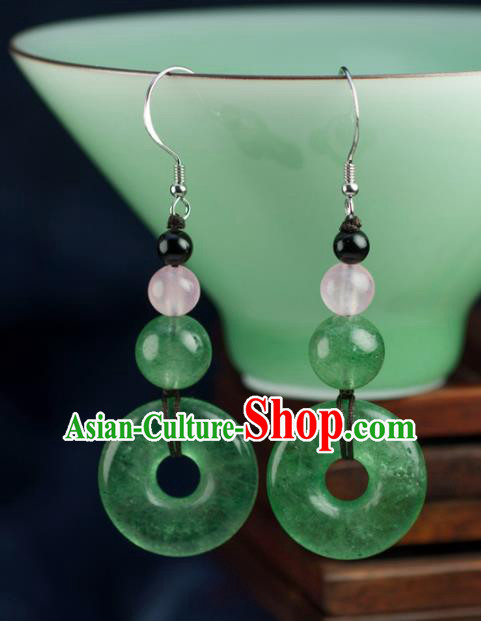 Chinese Traditional Jewelry Accessories Ancient Hanfu Jadeite Earrings for Women