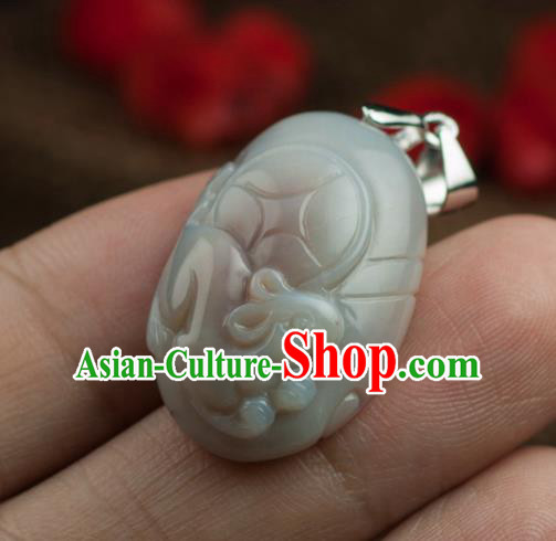 Chinese Traditional Jewelry Accessories Ancient Hanfu Carving Mouse Agate Necklace for Women