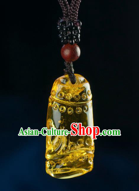 Chinese Traditional Jewelry Accessories Ancient Hanfu Carving Beeswax Necklace for Women