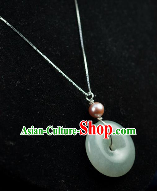 Chinese Traditional Jewelry Accessories Ancient Hanfu Jade Necklace for Women
