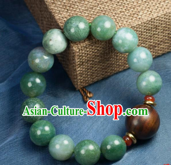 Chinese Traditional Accessories Ancient Handmade Agate Rosewood Bracelet for Women